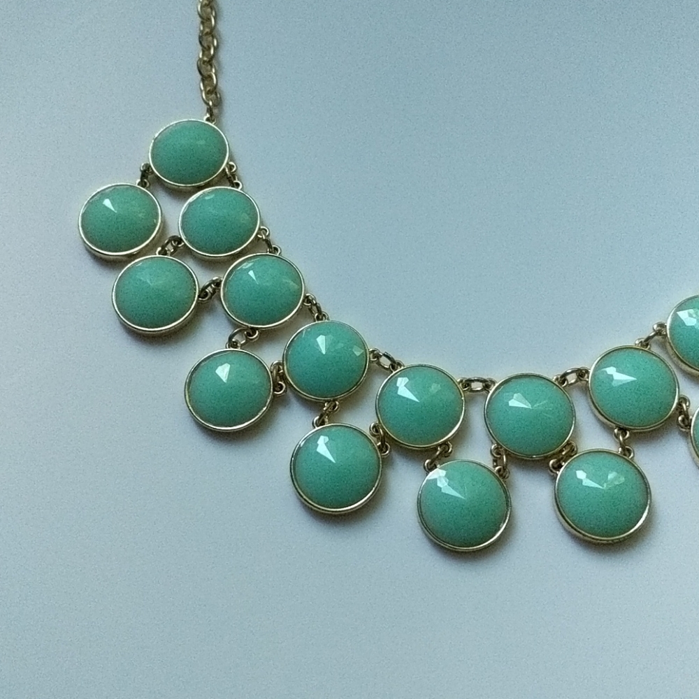 Mint and Gold Bubble Necklace
